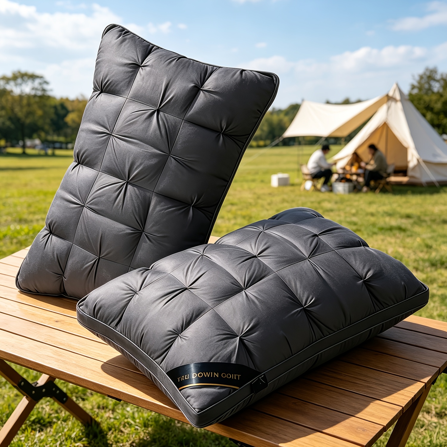 TEMU Camping Pillow, , Soft Breathable Pillow For Hiking Travel, Lightweight Compressible With Removable Cover, For Tent Hammock Free Mask Included
