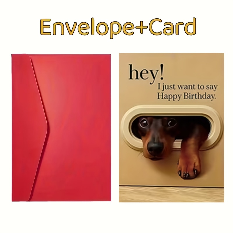 A Humorous Animal-Themed Birthday Card (With Envelope), Featuring Cute Pet Designs, Specifically Made for Dog Lovers, Suitable for Birthdays, Thank You Notes, Christmas, And Everyday Gifting Occasions!