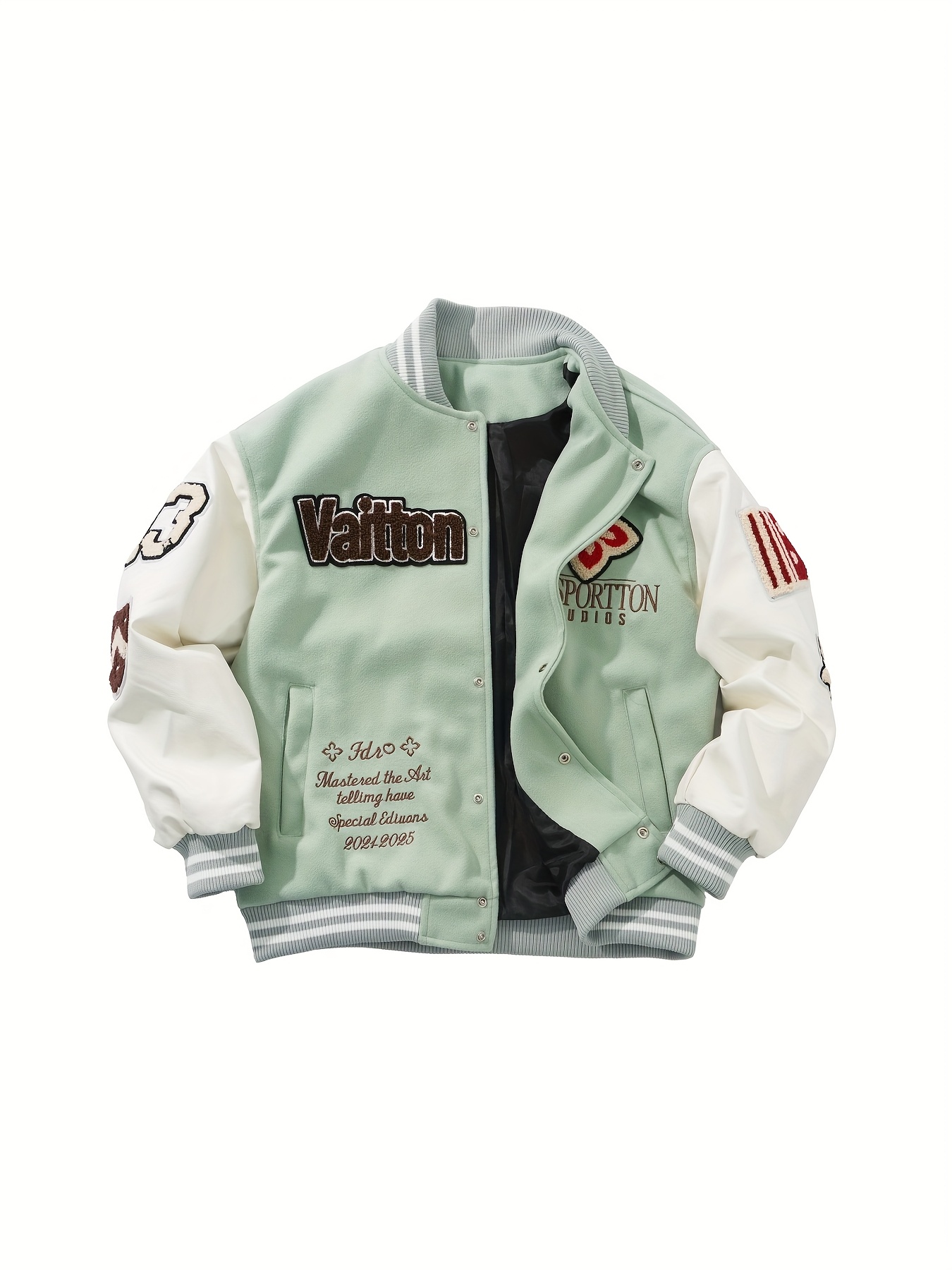 unisex vintage 80s 90s retro varsity jacket rhombus logo Temu