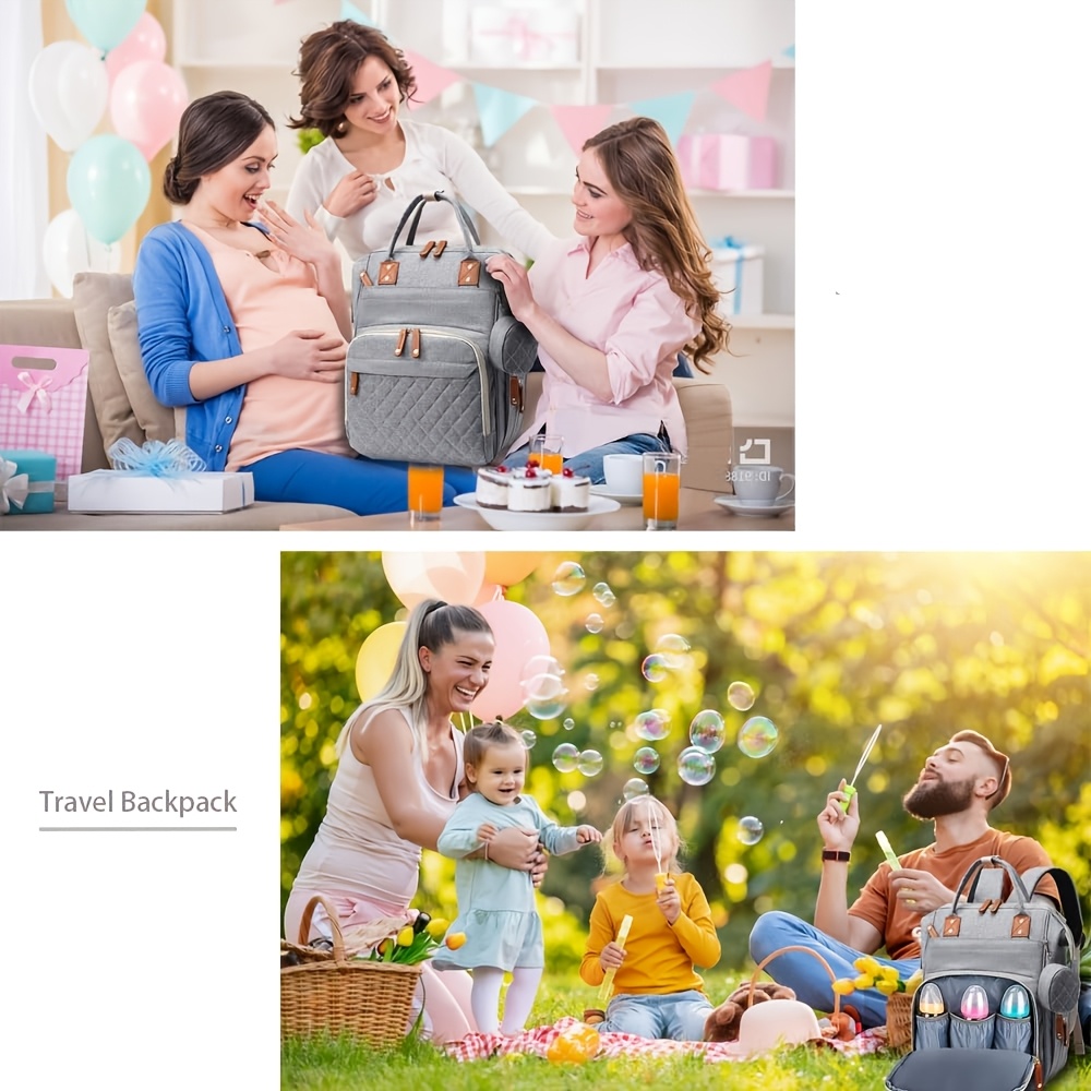 TEMU Diaper Bag Backpack, Storage Bag For Diaper Supplies, Large Capacity Storage Bag, A Gift For New Parents, Laptop Backpack, Travel, Picnic ,