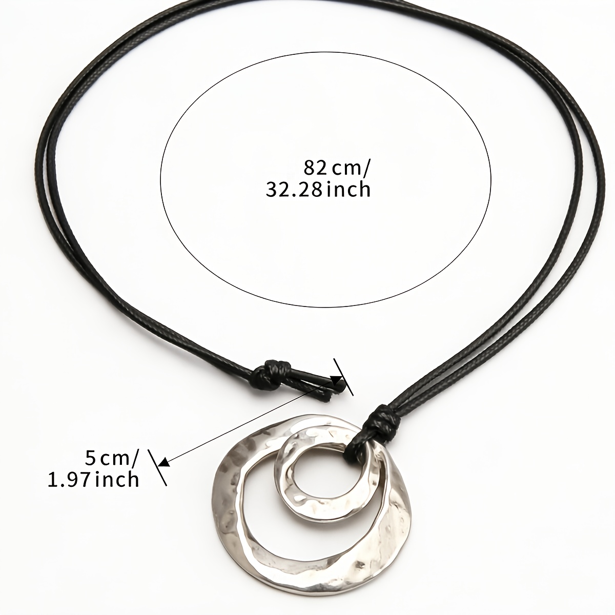 TEMU 1pc Easy Irregular Geometric Shape Large Mixed Pendant Long Necklace Daily All-match Statement Accessory Fashion Twisted Texture Neck Chain Gift