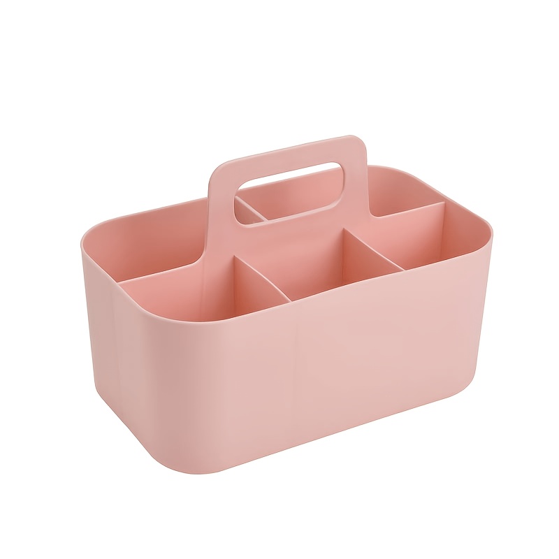 TEMU Panier de rangement multifonctionnel à 5 compartiments avec poignée, facile à organiser, porte-crayons et stylos portable, boîte de papeterie,