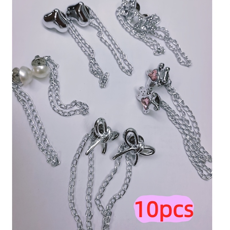 TEMU Wuekule 10pcs Cute And Versatile Garment Clips For Hemming. Metal Star-shaped Heart-shaped Bow Clips For Sewing The Of Shirts, Pants. Long Denim