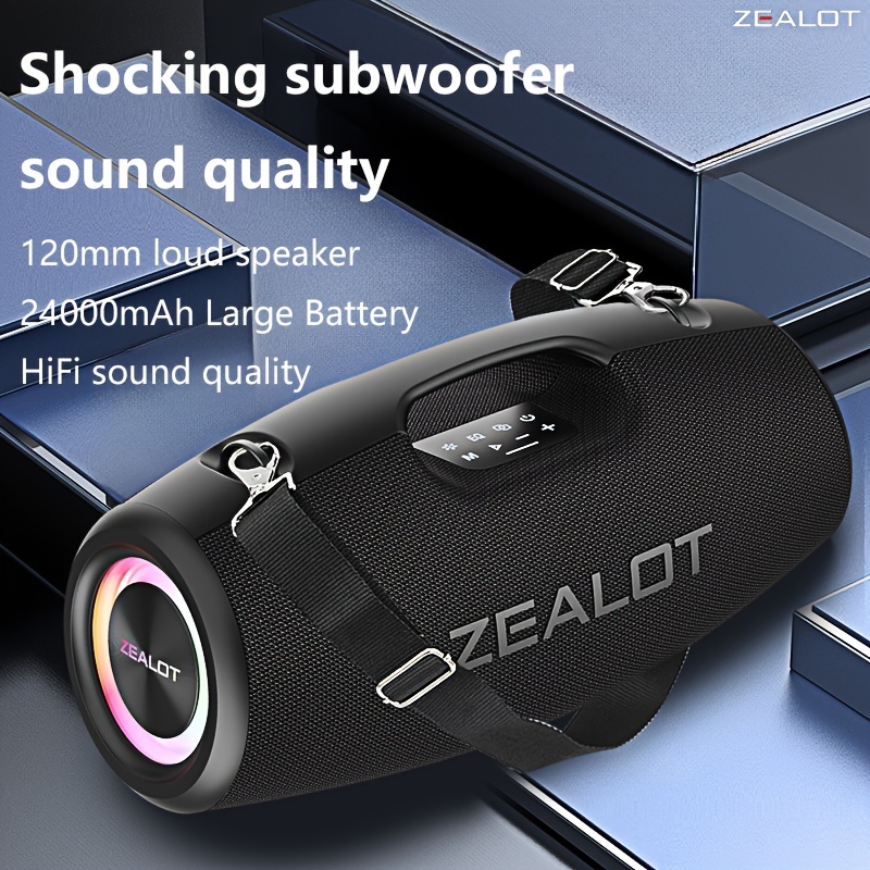 

Zealot S78 100w Portable Subwoofer Wireless , , Rgb , Tws Pairing, Charging, 24000mah Battery, , 36 , Bass. Charging , Phone/tablet/tv. For , Car, , Camping.