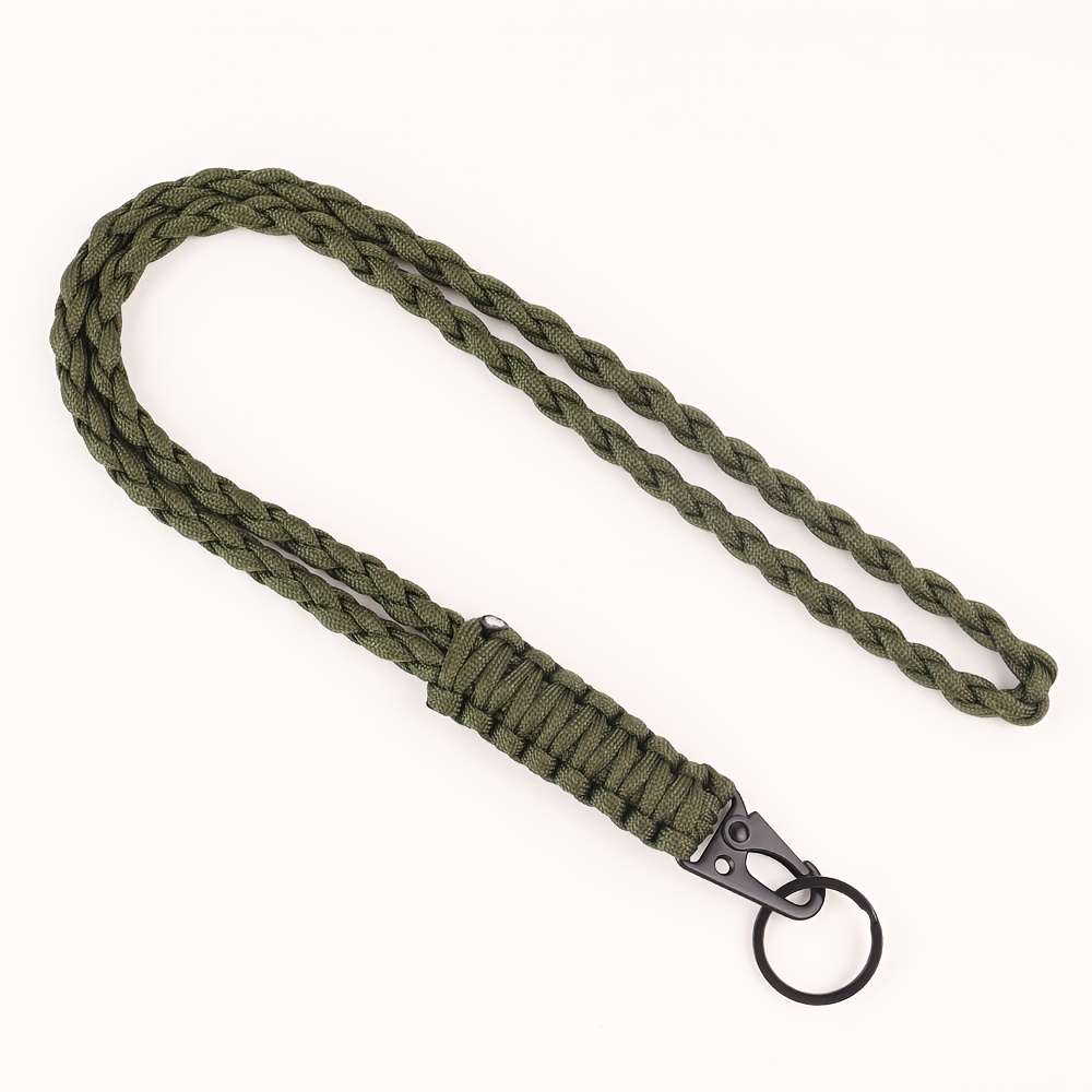 Image of 2d 1pc Outdoor Multifunctional Lanyard, Practical Lanyard For Loss Prevention, Camera Lanyard, Neck Lanyard Keychain For Outdoor, Braided Strong Lanyard For Outdoor Emergency, Id Card Badge Holder