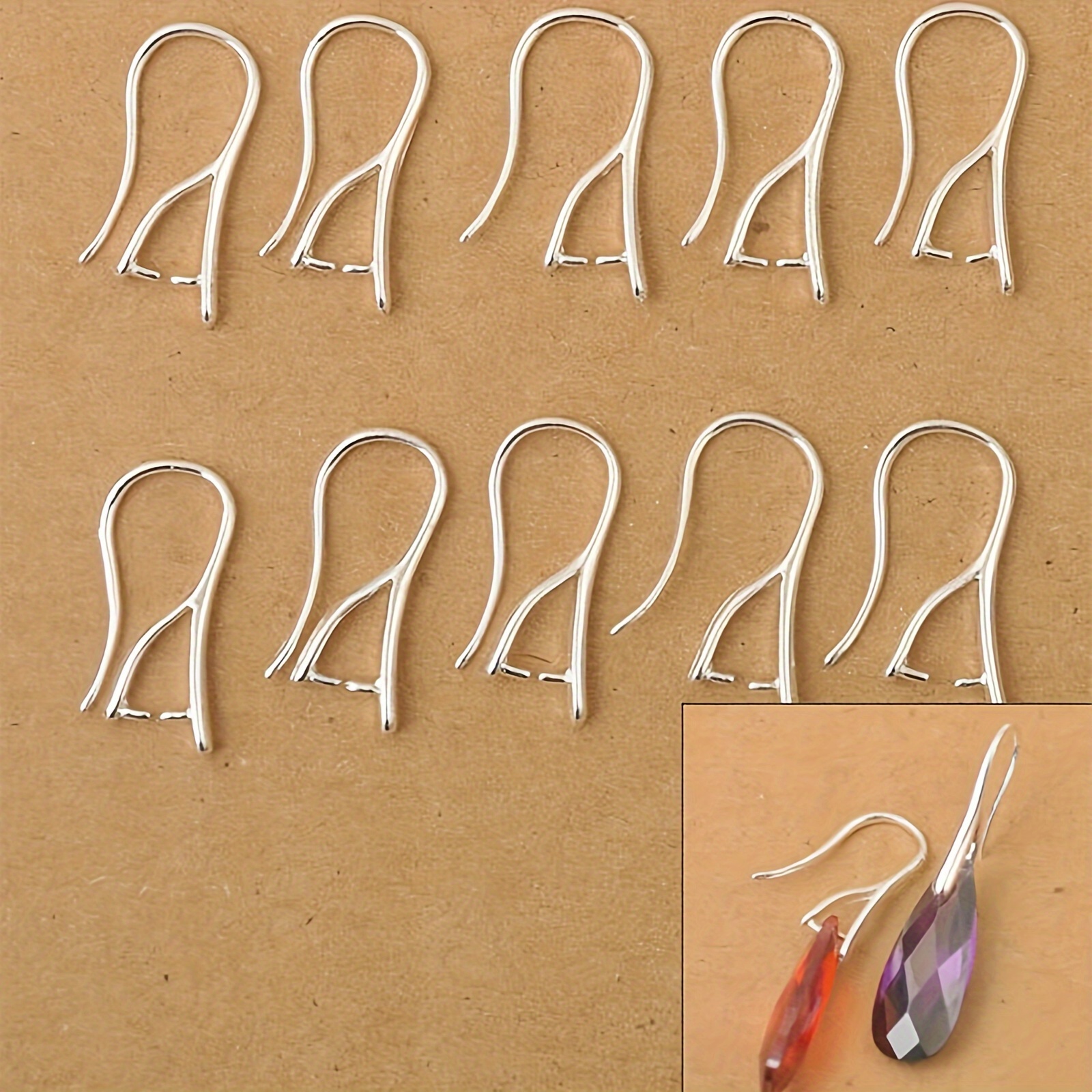 

10/50pcs Copper Pinch Bale Hook Earring Findings, Making Supplies, Pendant Ear Wires For Crafting