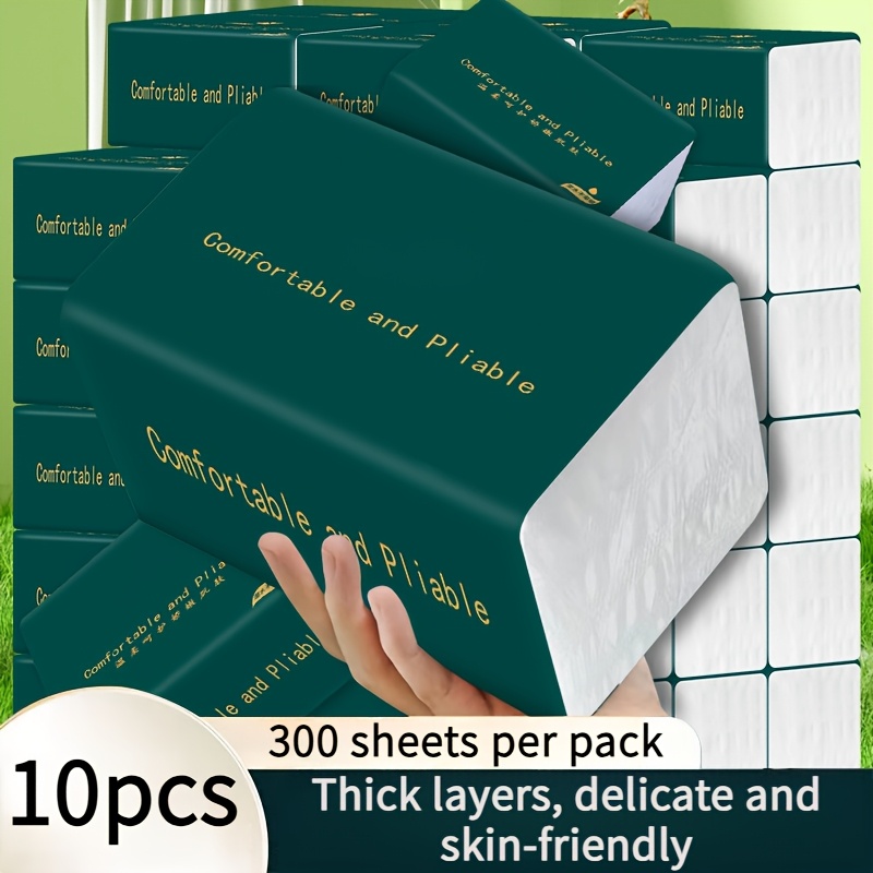 10pcs each pack contains 320 sheets of high quality paper towels with 4 layers no dyes strong absorbency and   soft facial tissue suitable for home car   office and outdoor use single sheet distribution essential bulk household party and cleaning supplies