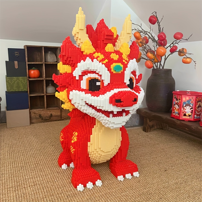 

Build Your Own Fire Dragon - Creative Diy Puzzle Blocks, Ideal For Ages 14+ | Perfect Birthday & Thanksgiving Gift