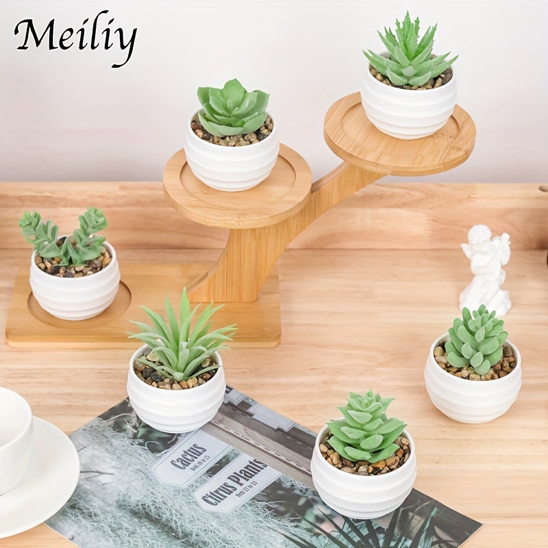 

6pcs Or 9pcs Artificial Potted Plants - Lifelike Greenery For Home, Office, And Bathroom Decor | Ideal For Shelves, Desks, And Spring Aesthetic | Perfect Housewarming Or Back-to-school Gift