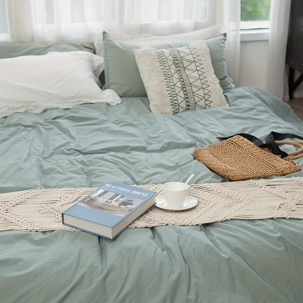 1pc of Bohemian Farmhouse Macrame-Style Table Runner - a Boho Tablecloth Featuring Tassels, Designed in a Rectangular Shape for Home And Restaurant Decoration, Perfect As a Centerpiece for Kitchen Dining Tables, a Decorative Dining Accessory