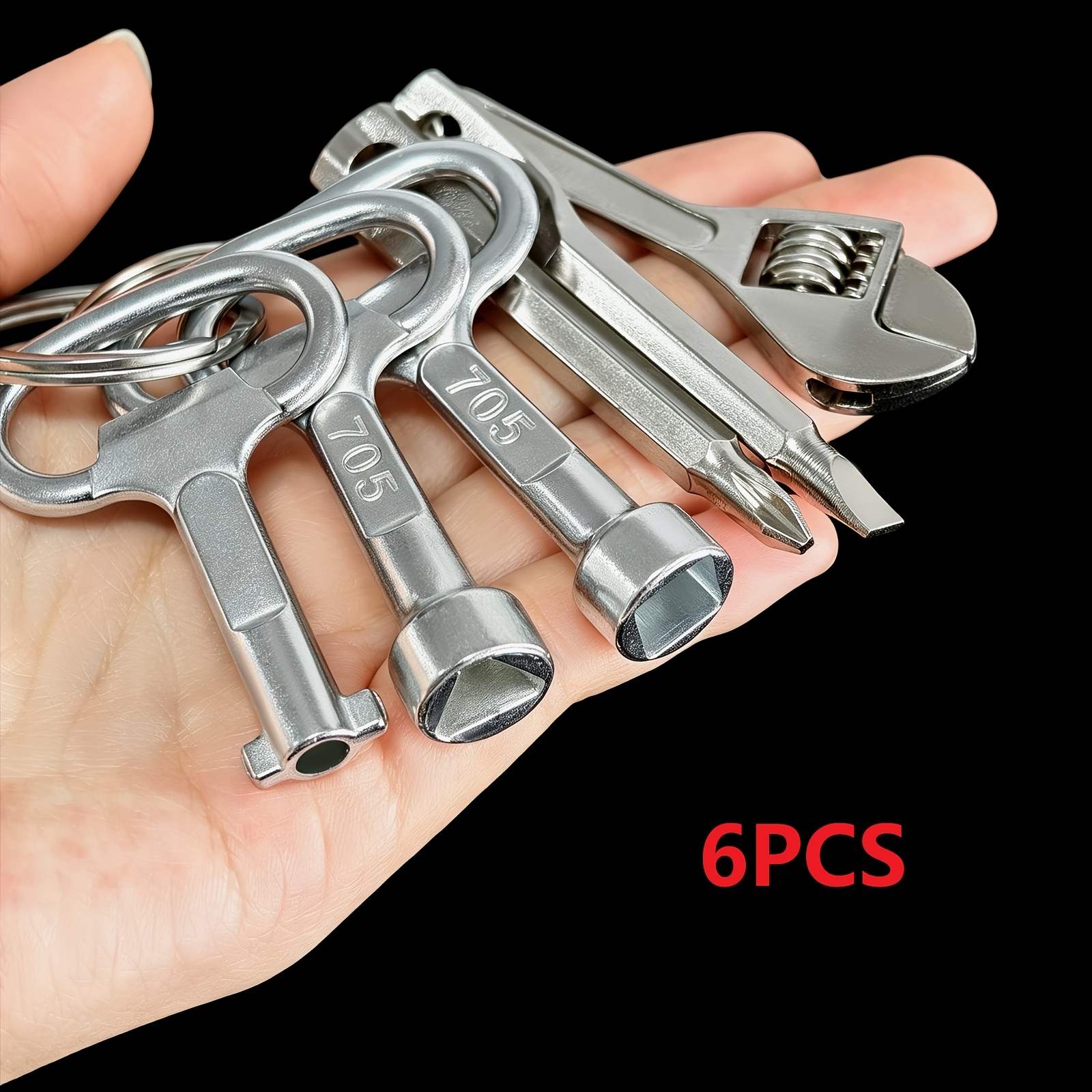 TEMU 6pcs Mini Handmade Repair Tool Set - Suitable For Enthusiasts - Screwdriver, 3 Types Of , Wrench, Suitable For Outdoor Hiking And Camping Backup