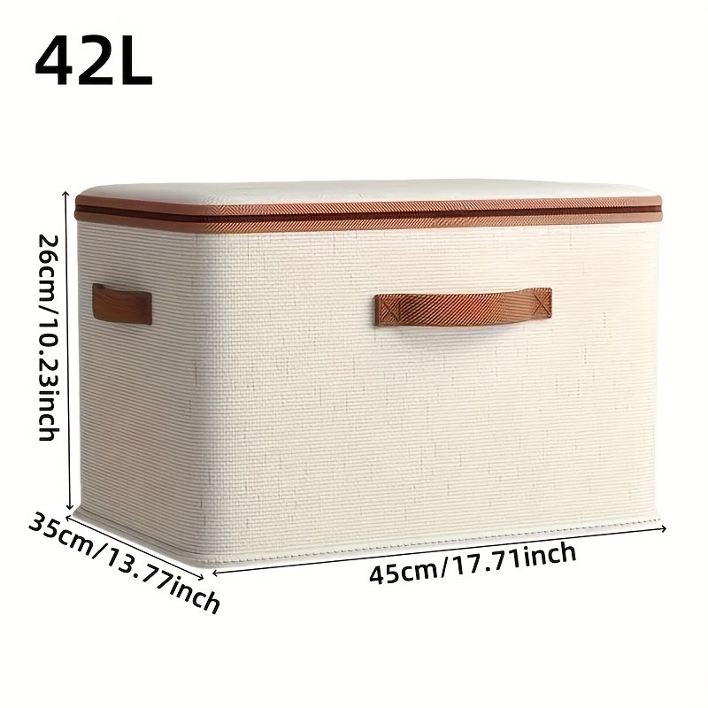 Elegant Modern Linen Zipper Storage Box With Lid - Large Capacity Foldable Under-bed Organizer, Scratch-resistant Durable Fabric For Bedroom, Dorm & Home Storage, Under-bed Storage
