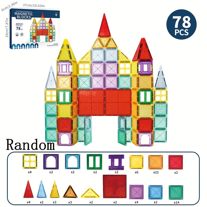 Magnets Tile Set, Upgrade DIY Castle Theme 160 PCS Building Blocks Magnets Toys, 3D Magnet Puzzles Stacking Blocks for Boys Girls, Learning 並行輸入品