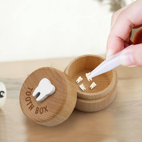 3d carved tooth keepsake box cute tooth storage box perfect gift for preserving made of natural material light