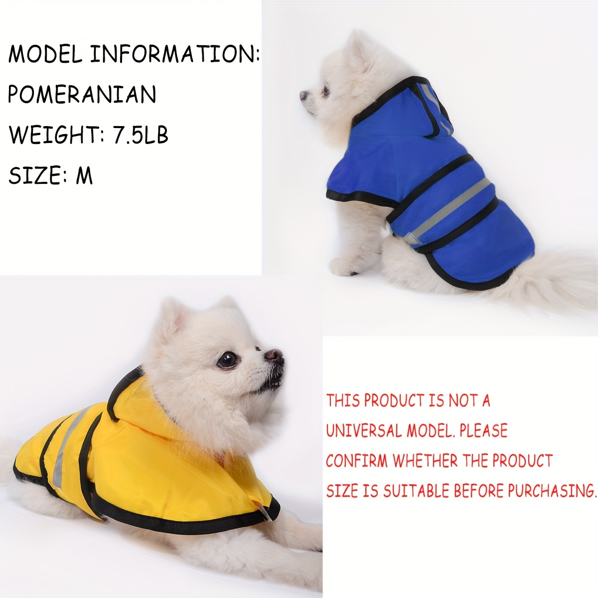 pet raincoat adjustable dog raincoat thin and suitable for   with   waterproof performance   in 3 colors yellow blue and red complete sizes xs   xl 2xl 3xl 4xl suitable for   breeds 2