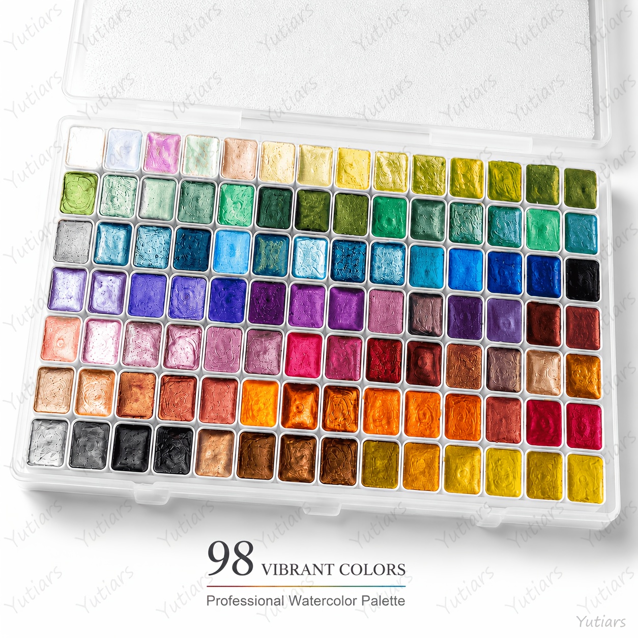 item picture 98 color pearl watercolor pigment set vibrant solid colors for traditional chinese painting   calligraphy colorful artworks   for artists
