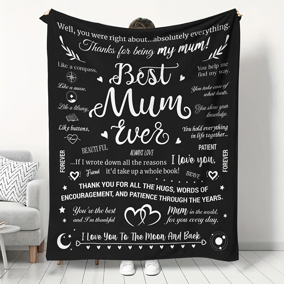 

1pc Blanket For Mom, Flannel Blanket, Christmas Mother's Day Blanket, Nap Blanket, Air Conditioning Blanket