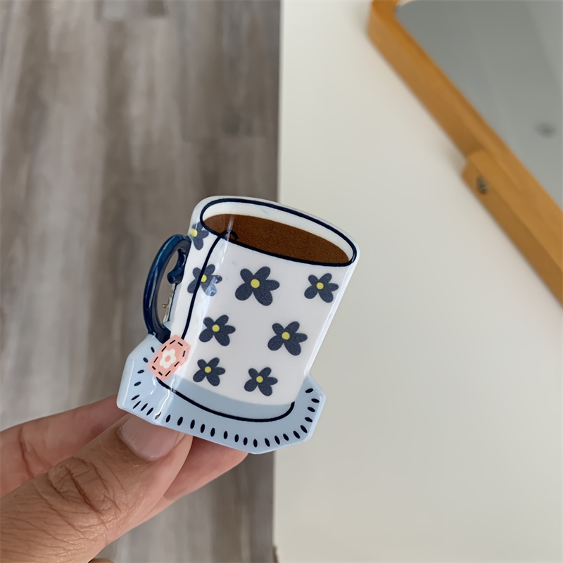E-shop Kaffeebecher mit Blumendruck, Haarspange, kleine Haarspange, Haarverzierungen, Pferdeschwanzclip, Hai-Clip, Haarverzierungen, Geschenkidee