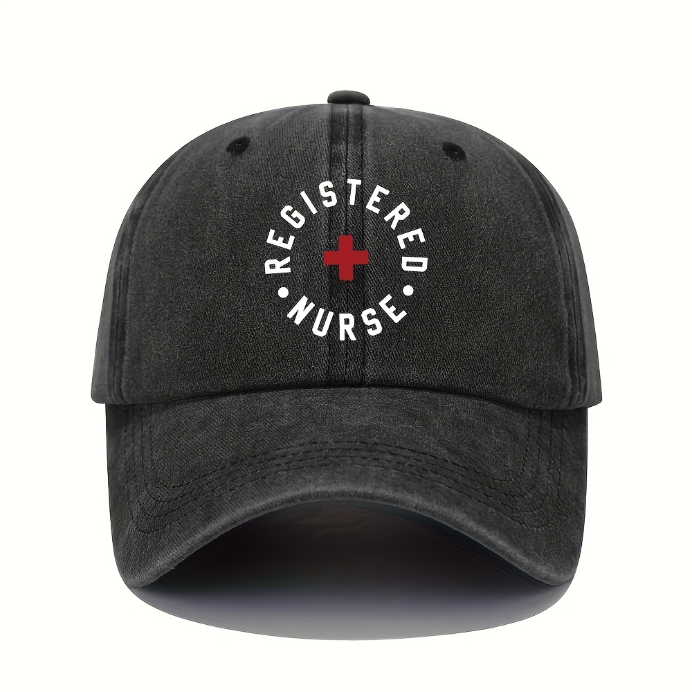 

Registered Nurse Embroidered Baseball Cap, Vintage Washed Lightweight Dad Hat, Adjustable Women's Sun Cap - Fun