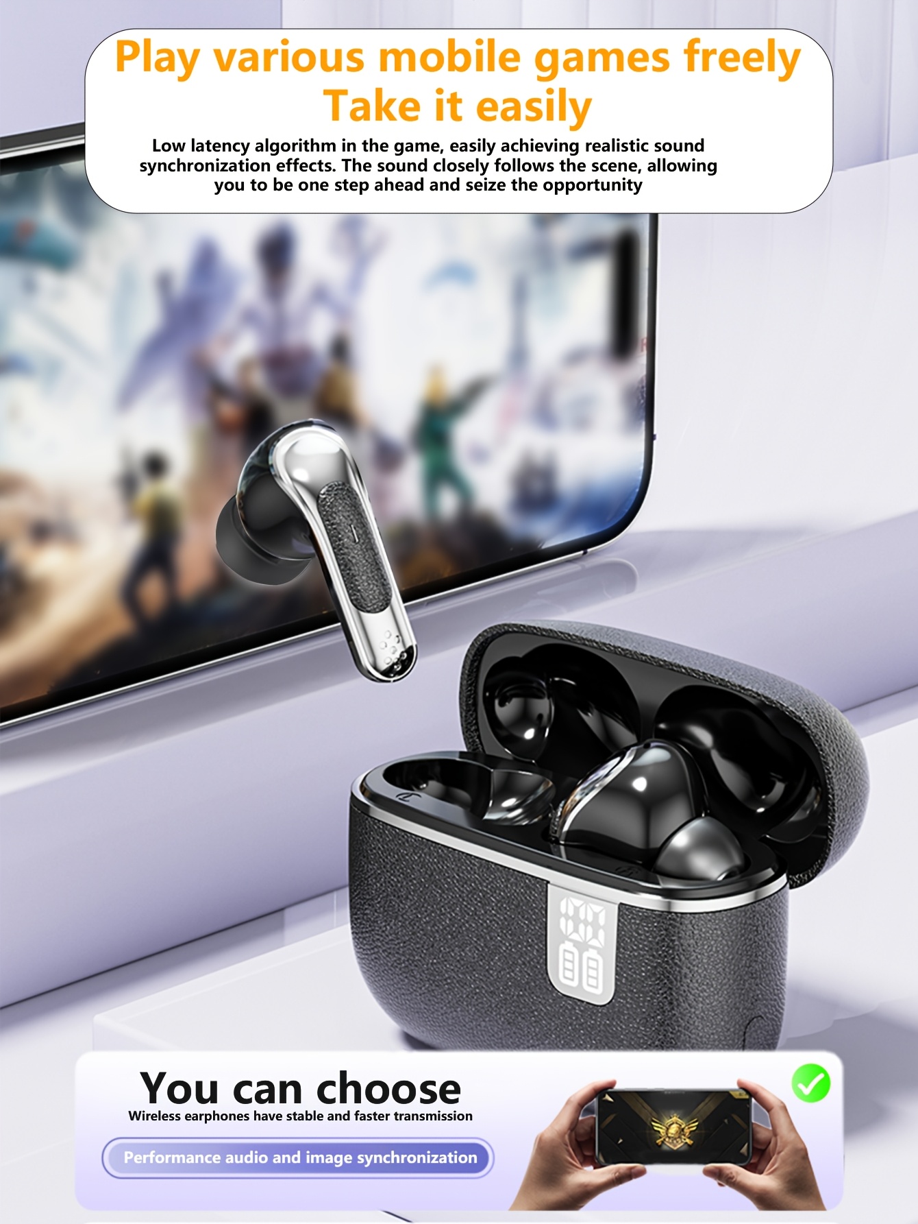 WoSD 2025 Nauji TWS Belaidžiai Ausinės – Nepalyginama Tikro Belaidžio Laisvė, Ergonomika Maksimaliam Komfortui ir HIFI Garsui su Dolby Bass, ACC Stereo HD Skambučiai – Ideali Android ir iPhone, Sporto ir Muzikos Mėgėjams!