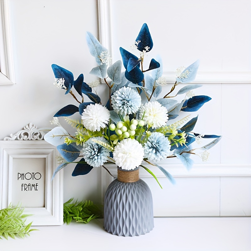 1pc blue artificial hydrangea bouquet home table decor ideal for halloween christmas valentines thanksgiving mothers day Product details 0