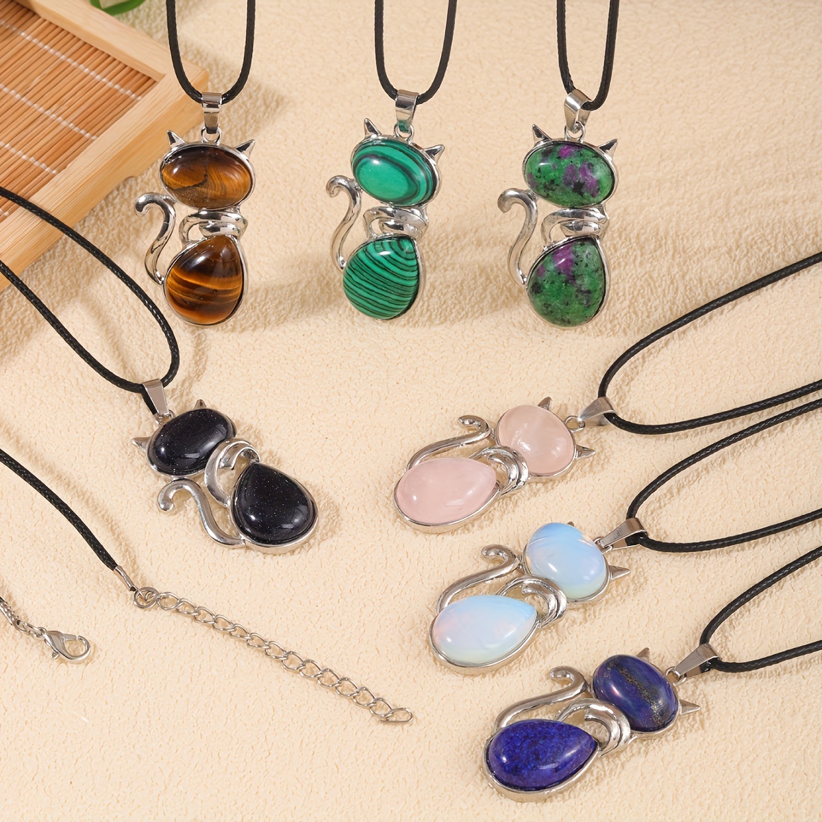 

Stone Cat Pendant Necklace - Summer For Women, Couple's Or Day
