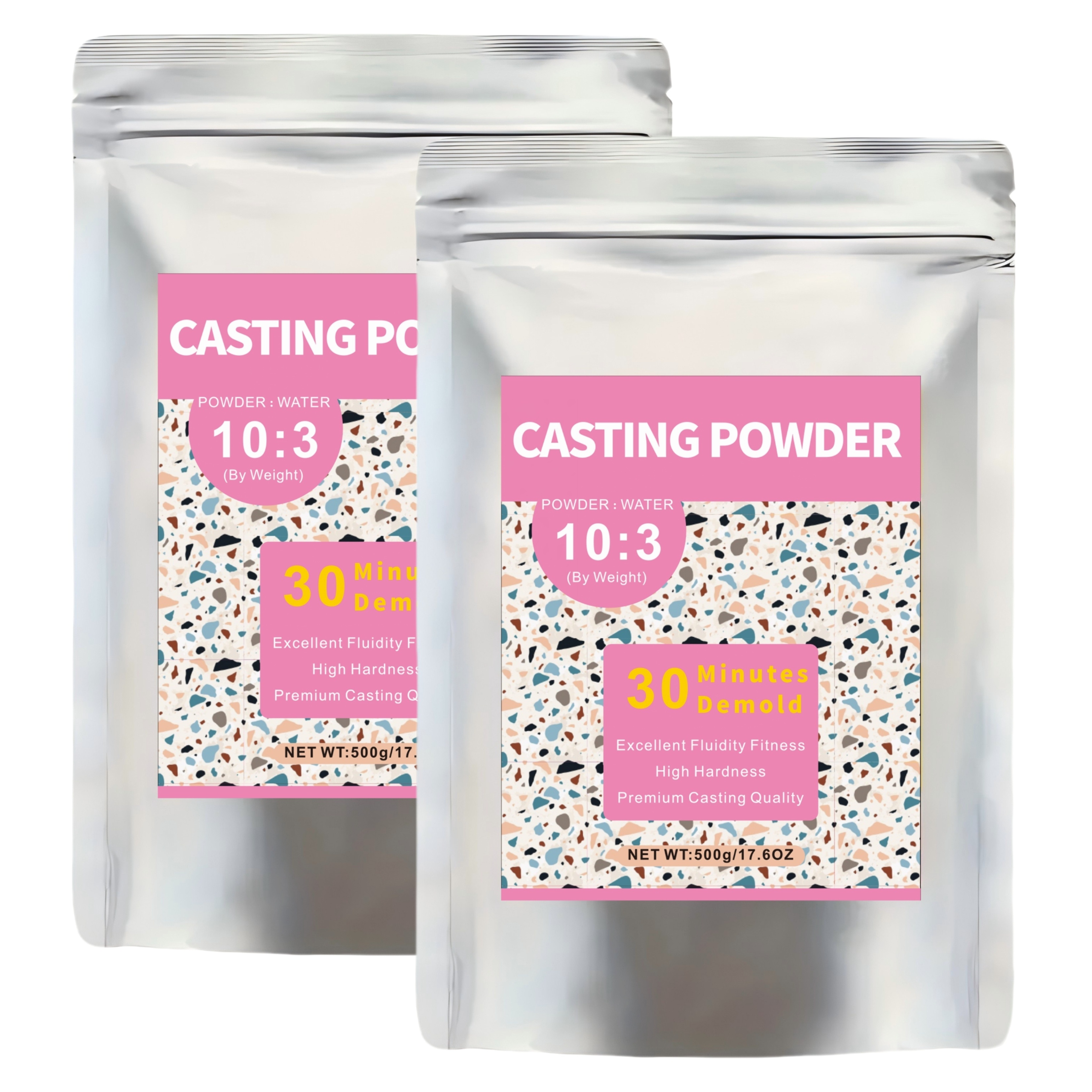 1000g/2.2lbs Fast Cured Odorless Casting Powder, 20~30 Minutes De-mold, Water Activated Plaster Powder Casting Kit For Diy, Easy Mixing & Self Leveling