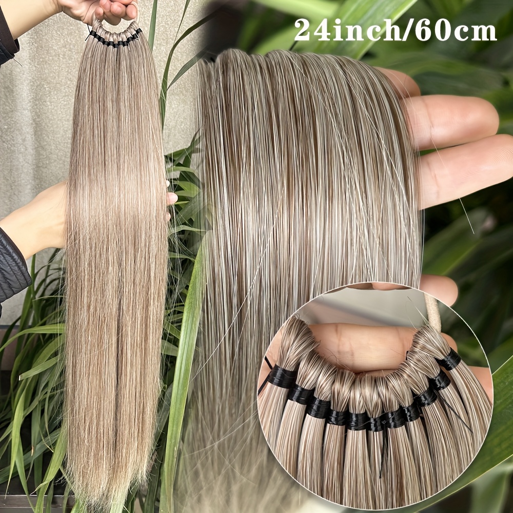 long straight ponytail extension wrap around ponytail clip in hair extensions high temperature resistant synthetic fiber hairpiece   for daily use   fits all halloween details 2