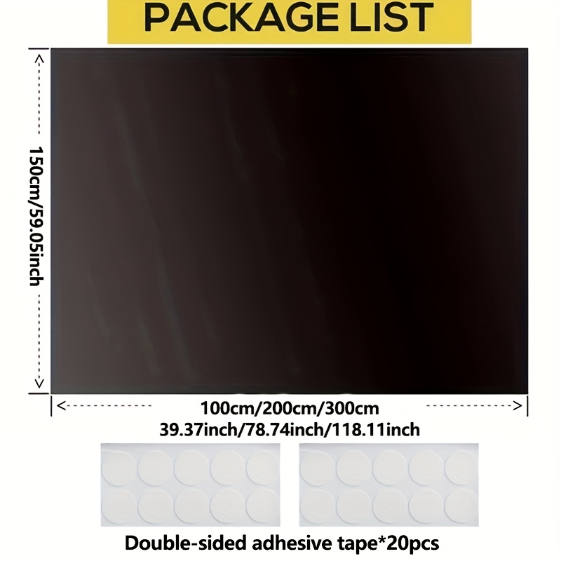 Image of 100% Blackout Curtain Darkest House Blackout Window Privacy Film Tint Anti Look Cover Glass Window Cloth Car Stickers