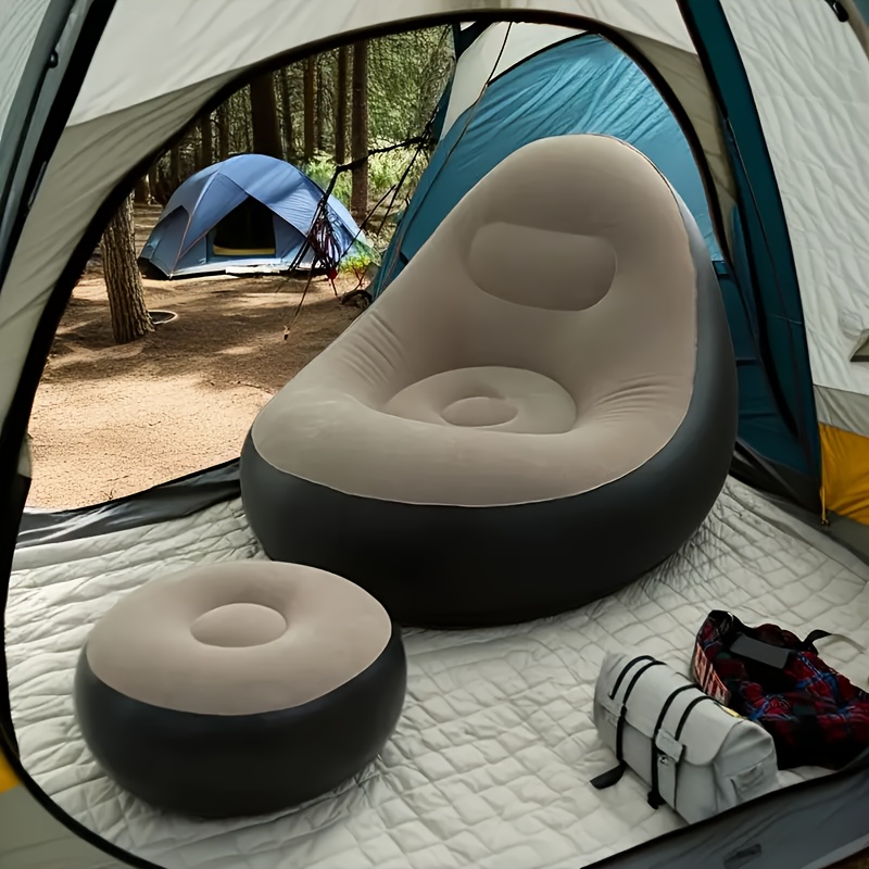1pc   large inflatable sofa with ottoman easy to store and inflate outdoor hiking exploration camping leisure gear extra large and thick material   gift