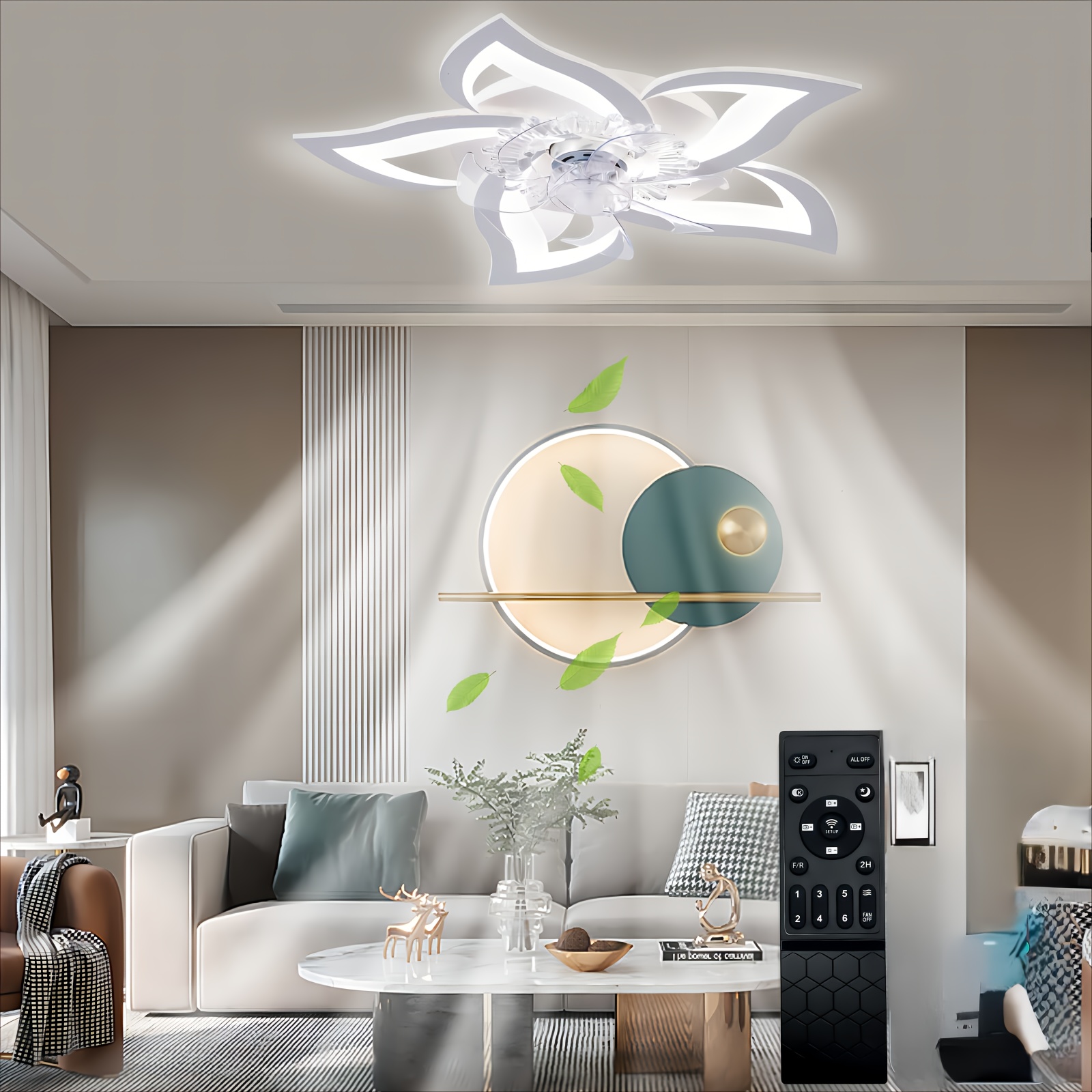 

Low Profile Ceiling Fan With Lighting & Remote Control, 3 Colors Of 3000k-6000k Dimmable Led Ceiling Fan, Flush Mount, Reversible Motor, Noiseless, Suitable For Bedroom & Living Room.