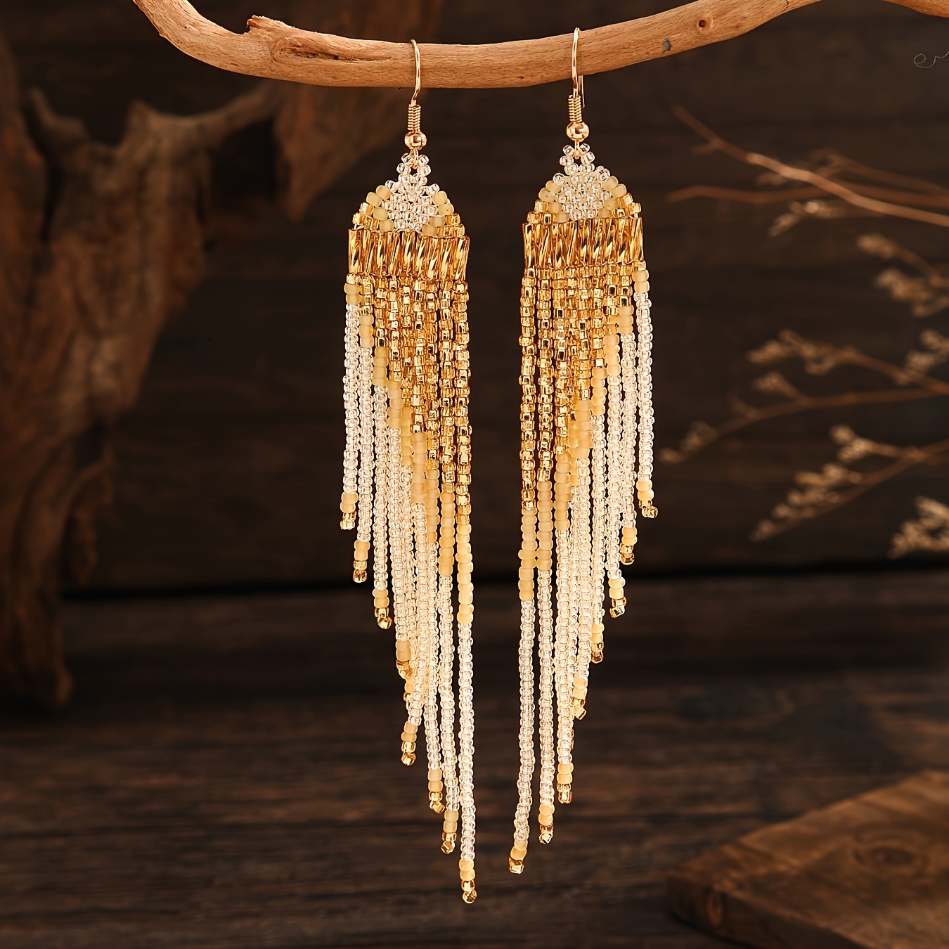 Image of Vintage Boho Beaded Earrings Suitable For Valentine's Day Gifts Geometric Heart-shaped Glass Seed Suitable For Ladies Daily Holiday Wear All Matching Gifts, Suitable For Valentine's Day, Mother's Day