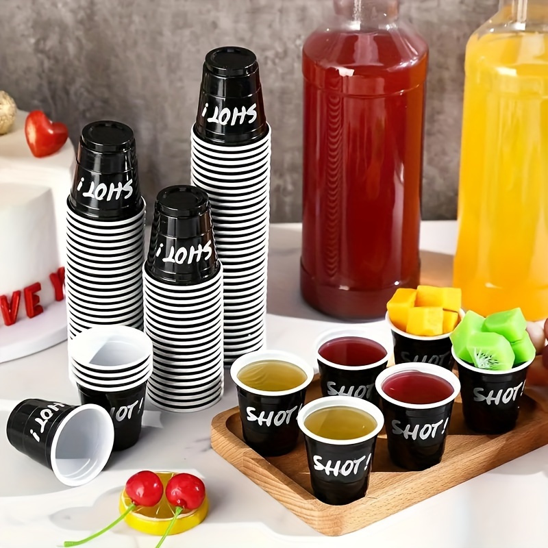 10 30 50pcs 2 ounce plastic wine cups disposable black wine - Temu New  Zealand