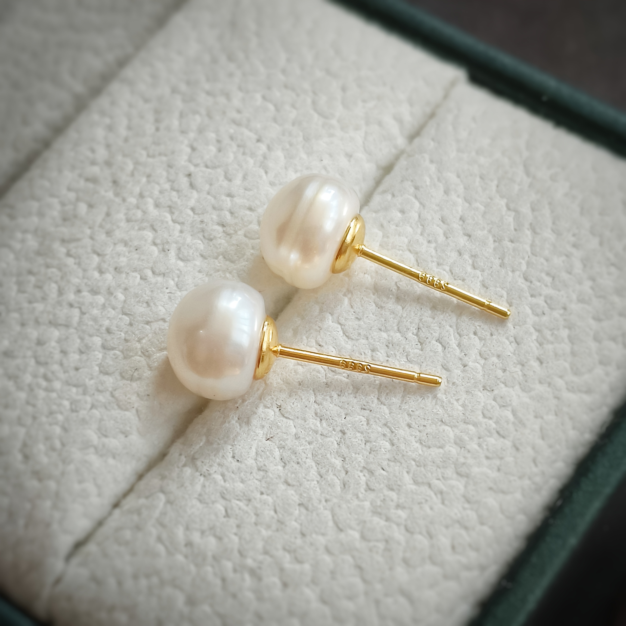 Image of 2pcs Of 0.65cm Natural Freshwater Pearls S999 Pure Silvery Earrings For Women Plated With To Prevent Allergies