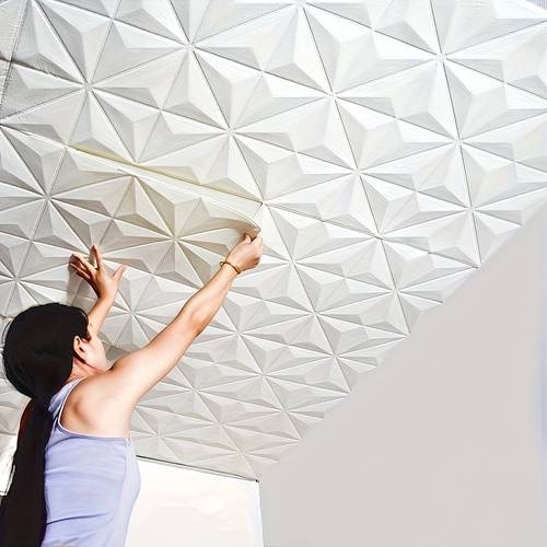 50 100pcs 3d wall tile sticker self waterproof wall sticker easy to clean and free to cut for room bathroom wall sticker diamond three dimensional pattern for living room