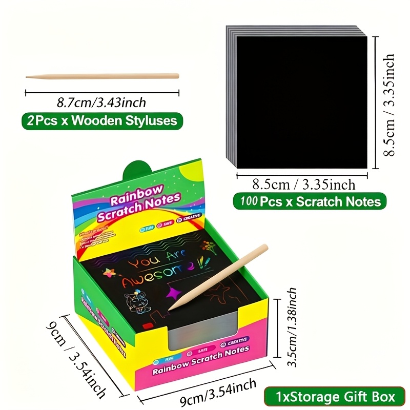 TEMU 100pcs Rainbow Scramble Cards Suitable For Birthdays, Easter, Halloween & Christmas - Reveal Hidden & Patterns, Classroom Learning Supplies,