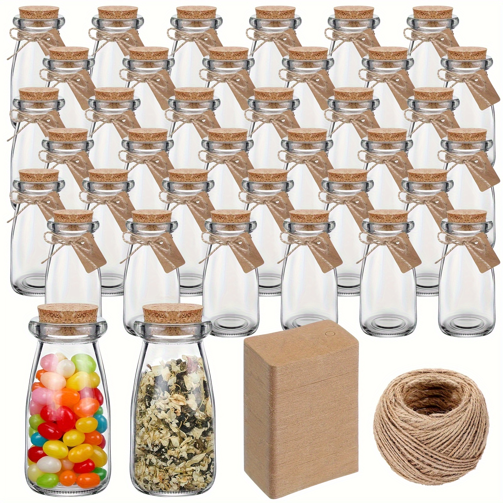 

48 Pcs 3.4 Oz Mini Yogurt Jars Small Glass Bottles With Cork Lids Mini Milk Potion Bottles Glass Pudding Jars For Party Favors Wedding Decor Diy Gift