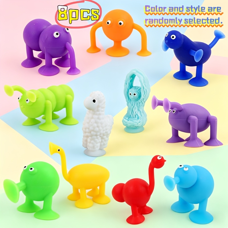 TEMU Cottibe Fun Suction Cup Puzzle Interactive Toy 8pcs Random Multi-shape Creative Desktop Ornament Parent-child Leisure Interactive Puzzle Small