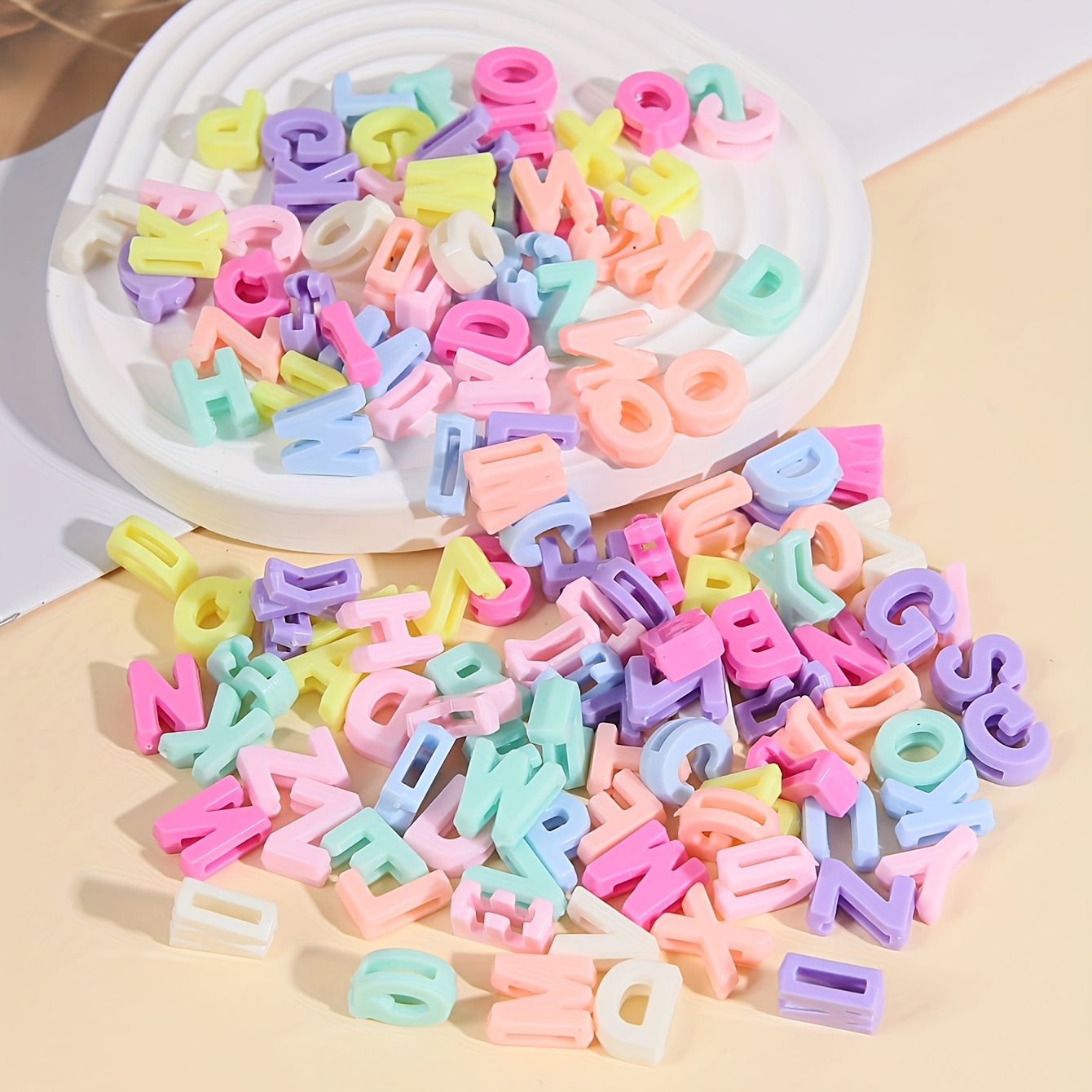 Image of 302pcs/lot Random Letters Beads Big Alphabet Acrylic Spacer Bead For Jewelry Making Diy Pendant Bracelet Necklace Accessories