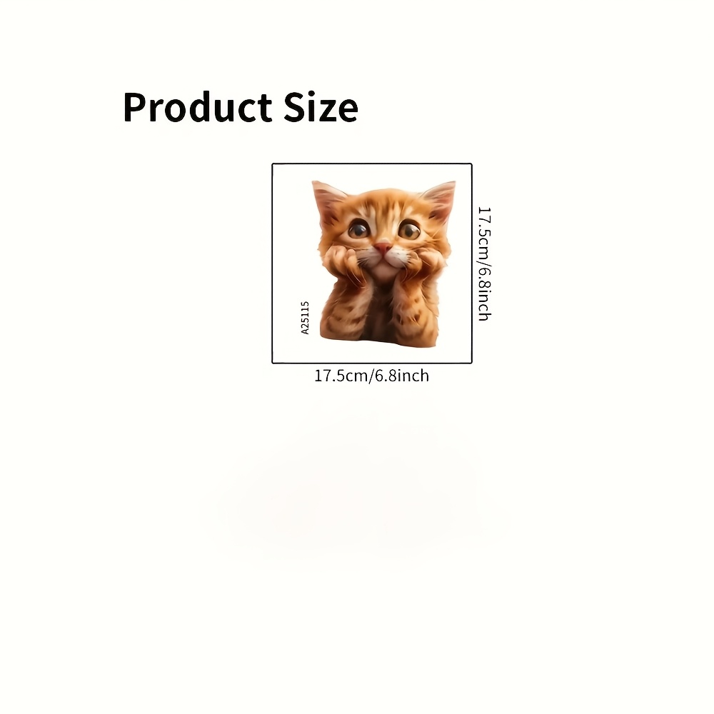 1 Sheet Cute Static Cling Window Film - Removable Pvc Glass Sticker With Ginger Kitten & Tabby Patterns, 17.5x17.5cm/68.5x68.5mm, No Residue Adhesive-free Decal For, Room, Glass Doors & Mirrors