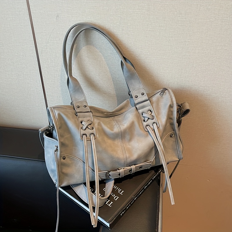 TEMU Women's Large Capacity Shoulder Bag With Removable Strap & Detachable Convertible Handbag Suitable For Work , Shopping, Parties, Short Trips -