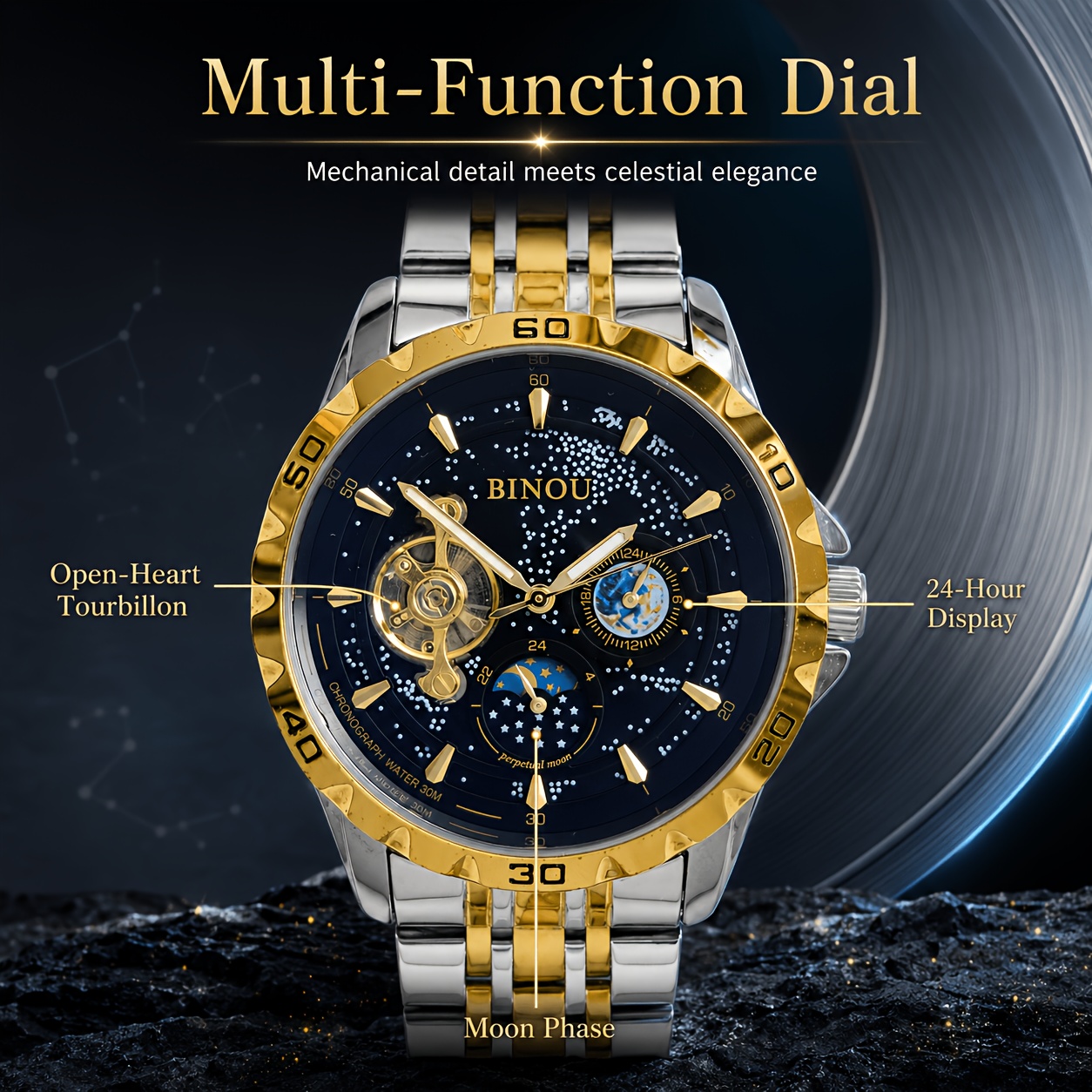 Starry Night Luminous Automatic Mechanical Watch, Unisex