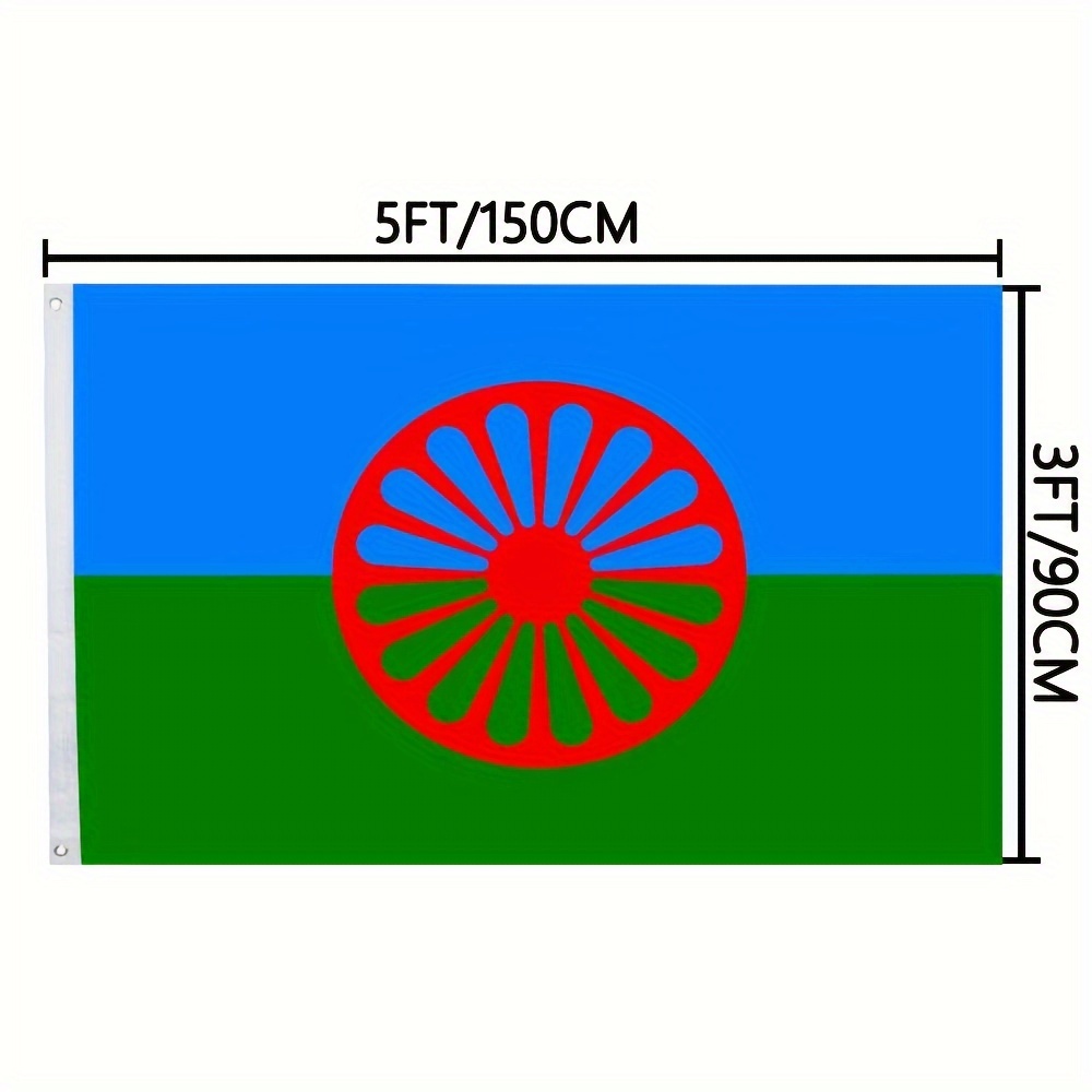 Image of 1pc 2x3 Feet And 3x5 Feet Gypsy Flag Representing The People, Suitable For Indoor And Outdoor Decoration, Home Embellishment, Yard Display, And Garden Adornment