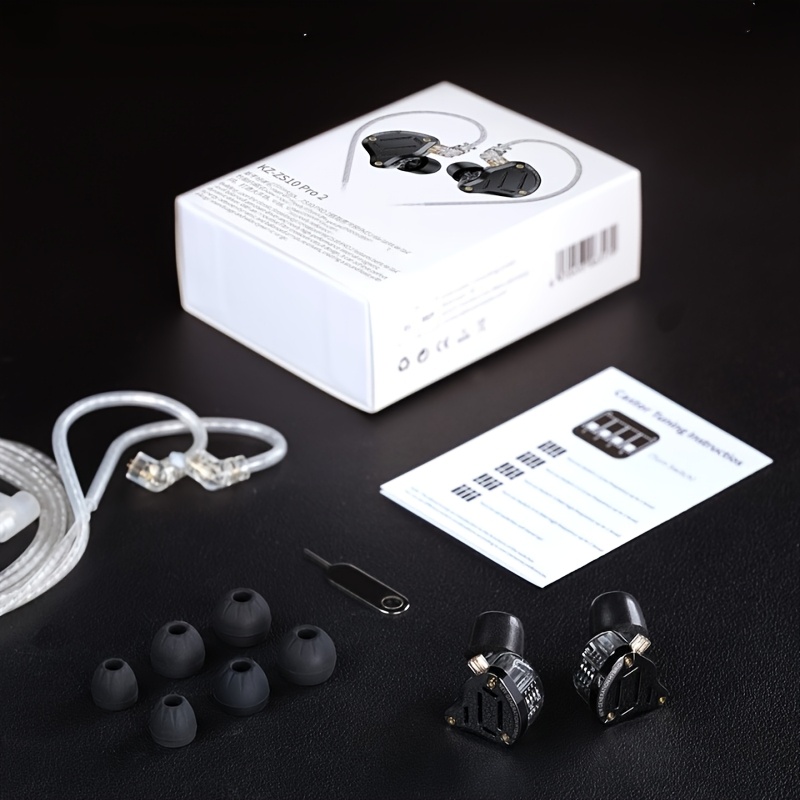 kz 2 metal earphone hifi in ear earbud 4 level tuning switch headphone 4ba 1dd driver headsets Product details 6
