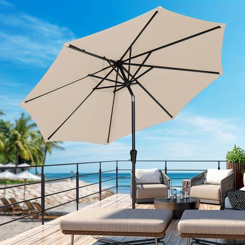 10ft uv protection outdoor patio umbrella waterproof windproof with button tilt crank system heavy duty 100 polyester fabric design for backyard beach poolside shade patio umbrella heavy duty windproof