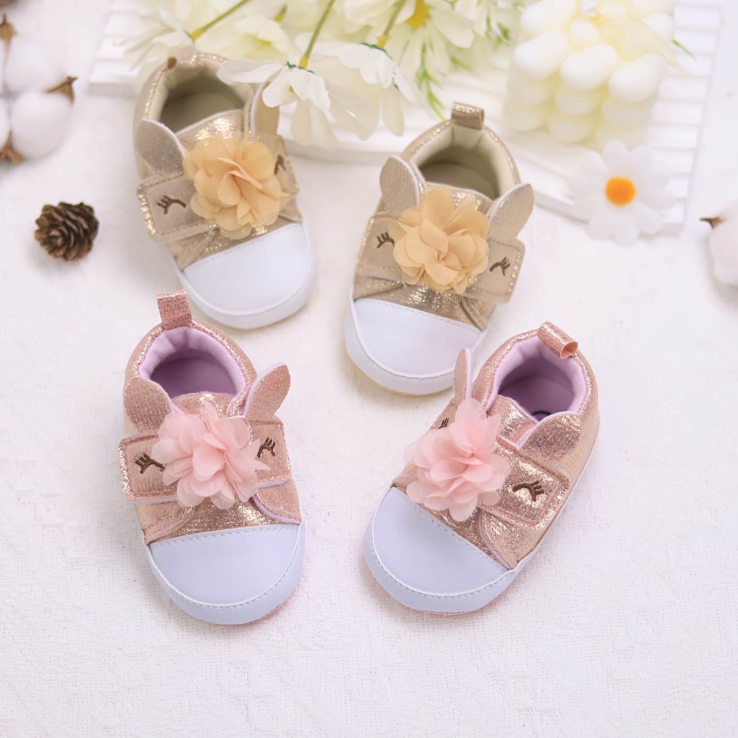 

Cute Cartoon Comfortable Sneakers For Baby Girls, Lightweight Non Slip Shoes For Indoor Outdoor Walking, Spring And Autumn