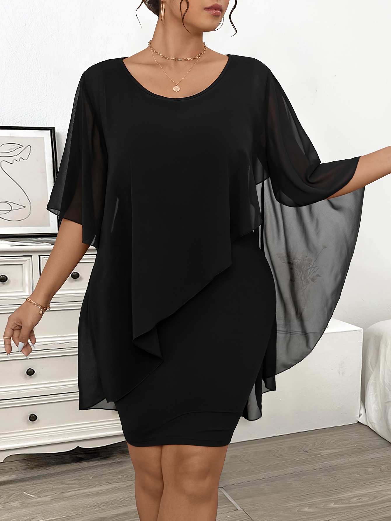 plus size womens elegant casual dress stretchy bodycon Temu Canada