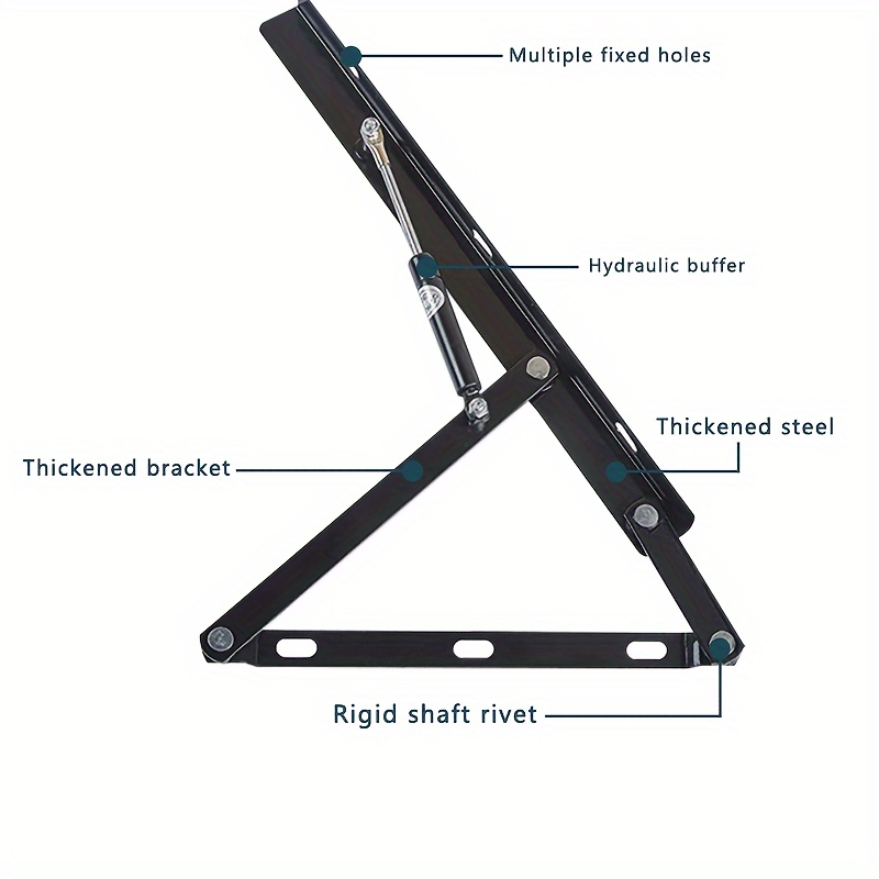 

Dual-purpose Sofa Bed Lift Bracket, Metal Hydraulic Buffer Support Hinge, Gas Spring Lift Mechanism, Convertible Furniture Hardware With Multiple Fixed Holes And Rigid Shaft Rivet