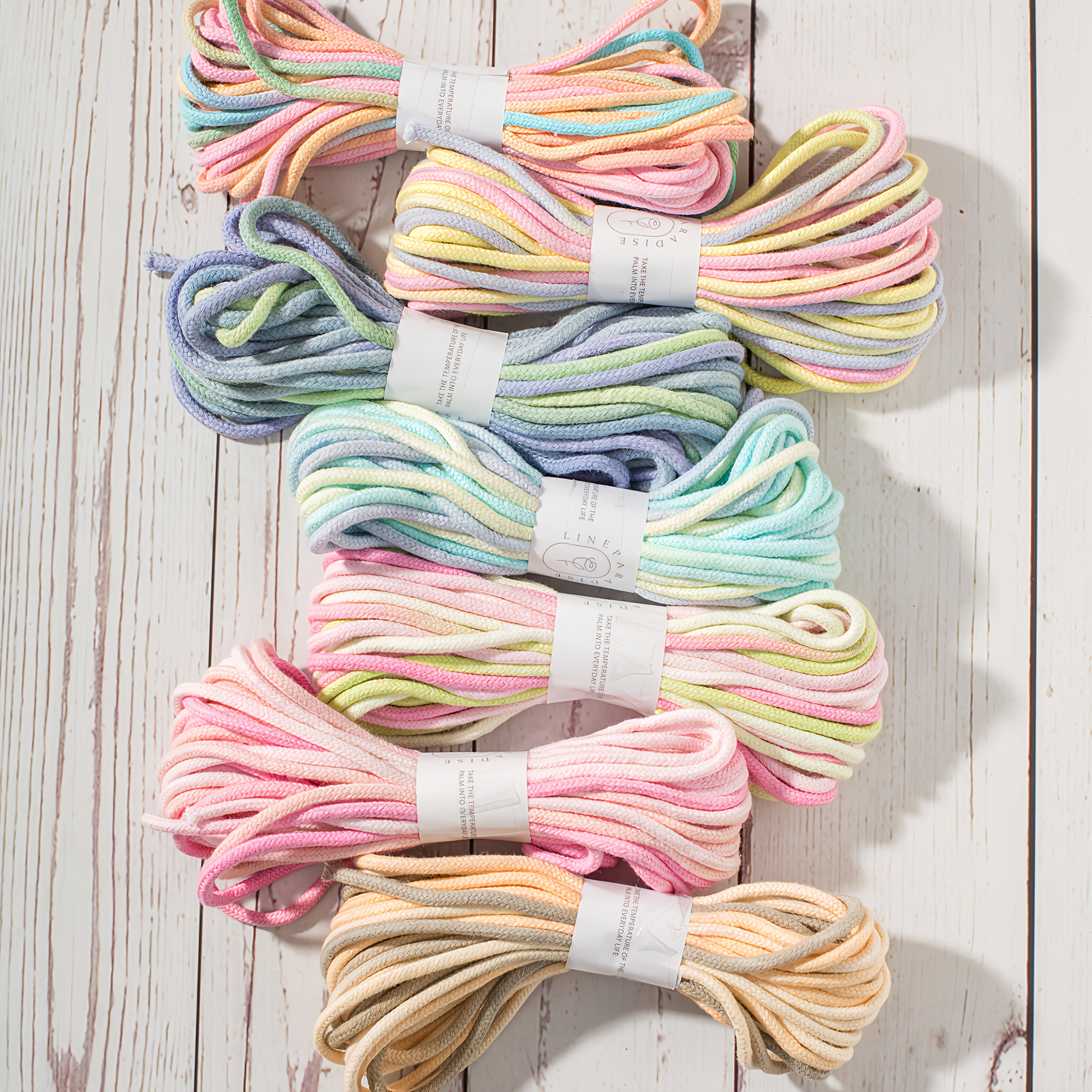 10 meters 33 feet 4mm hand   gradient woven rope handmade gift packaging and home decoration core spun rope soft and durable multi color handmade material bright handmade rope beading cords threads