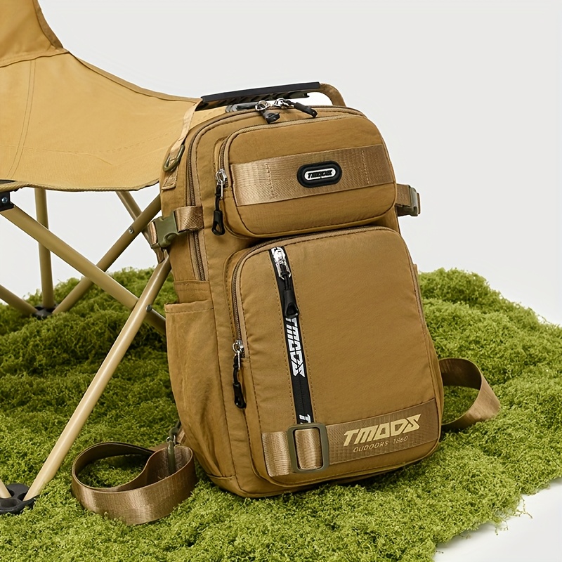 unisex chest backpack large capacity convertible crossbody handheld waist pack with multiple compartments padded shoulder straps waist clip for outdoor hiking gym travel durable casual outdoor bag 18 colors backpack for travel hiking essentials stylish outdoor gear secure zipper closure details 16